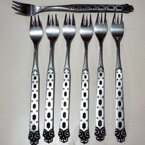 7 Oneida San Francisco Cheese Seafood Forks 6" satin stainless Northland Japan